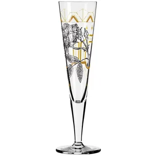 Ritzenhoff Sektglas GOLDNACHT, Glas, Höhe: 24cm, Farbe: Mehrfarbig, Motiv: Rosen