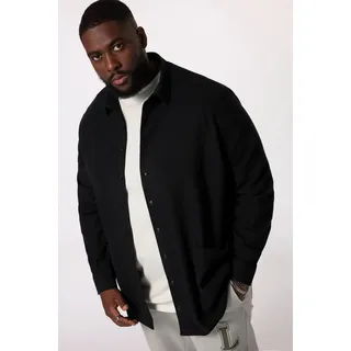STHUGE Businesshemd Overshirt Flanell Langarm oversized schwarz L