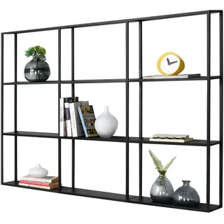 [en.casa] Wandregal Jelsa 130 x 18 x 110 cm Schwarz