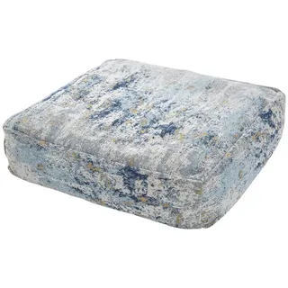 riess-ambiente Bodenkissen XL ABSTRAKT 70cm blau / beige, Sitzkissen · florales Muster · Maritim blau