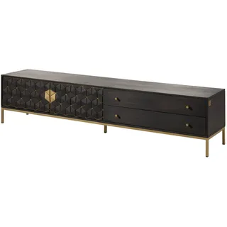 Massivmoebel24 Diamond TV-Board 220x45x50 cm Grau/Massivholz