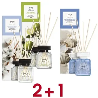 ipuro 2 + 1 Aktion: Raumduft-Set »Cotton Fields / Lime Light / Sunny Beach Time« 3x 10
