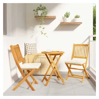 vidaXL Klappstuhl mit Kissen 2 St. 2 x 2 x 2 cm braun