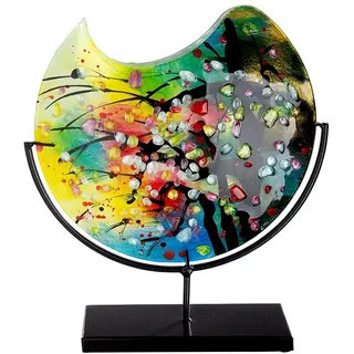 GILDE GLAS art Deko Vase, Mehrfarbig, Höhe 37 cm, 39297