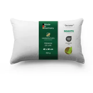 HANSKRUCHEN Premium de Luxe Daunenkissen 40 x 80 cm Weiß