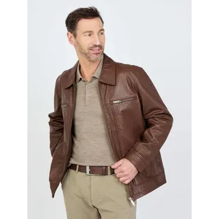 Lederjacke JCC "3102230", Herren, Gr. 52, braun (schwarz braun), Oberstoff: 100% Schafsleder. Innenfutter oben: 100% Polyester. Innenfutter unten: 100% Baumwolle. Ärmelfutter: 100% Polyester, Jacken