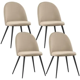 Albatros Esszimmerstuhl Capo Samt beige 4er Set