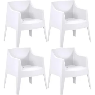 CLP Bartal Gartenstuhl 73 x 59 x 78 cm weiß 4 St.