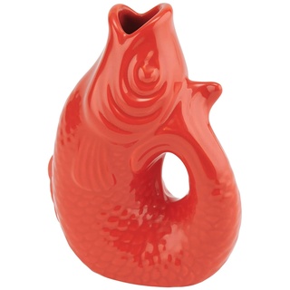 Gift Company Vase Monsieur Carafon XS, Dekovase in Fisch-Form, Steingut, Coral Red, 13 cm, 1087402003