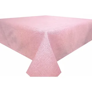 Textil Tischdecke Tischtuch Leinendecke Leinenoptik Lotuseffekt schmutzabweisend Fleckschutz pflegeleicht (Eckig 90 x 90 cm, Altrosa)