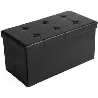 Songmics Sitzbank Bettbank Schwarz 76 x 38 x 38 cm