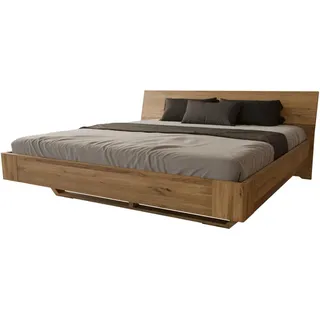 MeinMassivholz Schwebebett, Braun, Holz, Echtholz,Wildeiche, Rechteckig, 140x200 cm, Hergestellt in Deutschland, Schlafzimmer, Betten
