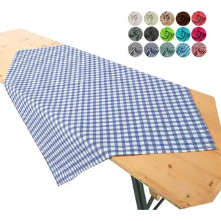 heimtexland ® Tischdecke Mitteldecke Biertisch Garten Tischdeko Landhaus Typ861 Vichy Karo Blau 90x90 cm - Blau