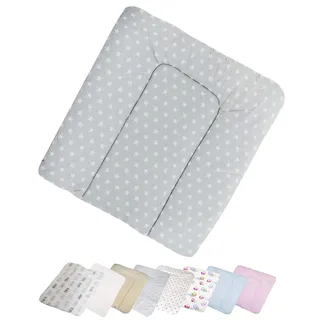 Vizaro - Gepolsterter weiche Wickelauflagen des Babys - 100% Baumwole- 70x75cm - Made in EU - ÖkoTex - Weiße Sternchen