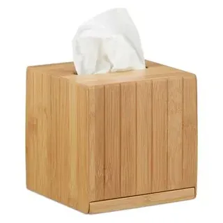 Relaxdays Kosmetiktücherbox Tücherbox Natur