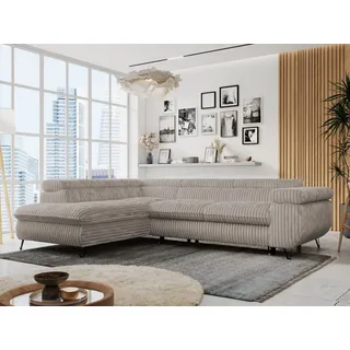 MKS Meble Eckcouch Cord 3-Sitzer Grau
