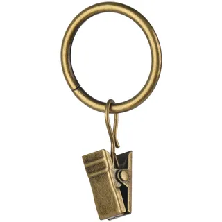 Vorhanghaken für Gardinenstangen, antikes Messing, 30 Stück, dieser kleine Vorhangring mit Clips passt für Vorhänge mit einer Größe von bis zu 1,1 - 1,9 cm