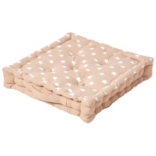 Homescapes Sitzkissen Sterne 40 x 40 cm Beige