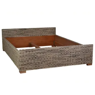 Rattanbett 140x200cm 'Luna' Massivholz, Rattan Mango