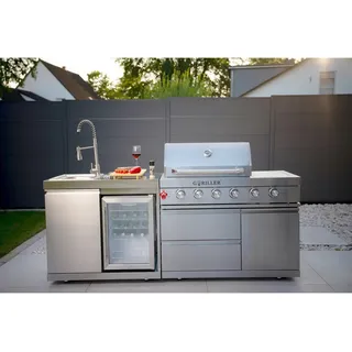 goriller Goriller® Silverback S1 Outdoor-Küche, Gasgrill mit Kühlschrank-Waschbecken - 583 X 900 X 2170