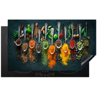 onlywow Herdabdeckplatte 90x52 cm Kräuter/Mehrfarbig