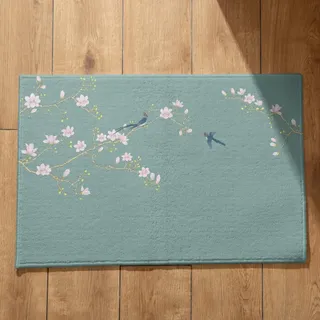 EHOMERY Fußmatte rutschfest Schmale Türmatte Chinesische Feng Shui-Malerei Schmutzfangmatte Farbig Sauberlaufmatte Dünn 45x75cm