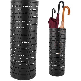 Schirmhalter aus Schwarzem Metall, Rostfrei, Wasserdicht, Platzsparend, Hohles Design, Stilvoller Schirmständer für den Eingangsbereich
