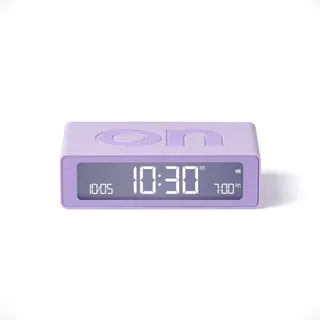 Lexon Flip Mini Reisewecker, digitaler LED-Wecker mit On/Off-Funktion, Einstellbarer Helligkeit, wiederaufladbar und berührungsempfindlich, ideal als Nachttisch-Wecker - Hell Lila