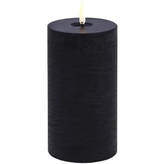 Uyuni LED Stumpenkerze 7,8x15cm melted rustic forest black