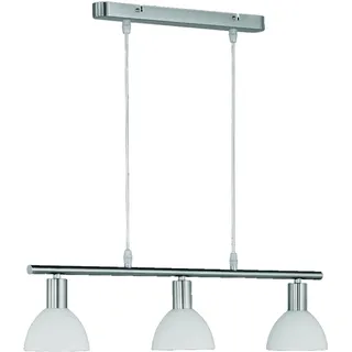 Reality Trio Pendelleuchte Hängelampe, 3-flammig, nickel matt, Glasschirm weiß