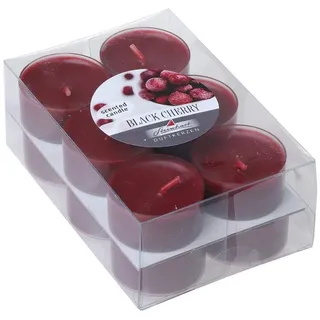 Steinhart Kerzen Teelicht Duftteelichter im 12er Pack Black Cherry 18/38 mm ca. 4 h