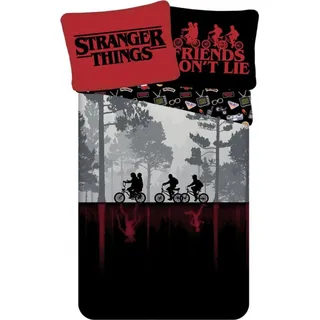 Jerry Fabrics Kissenbezug Stranger Things 70 x 90 cm Schwarz/Rot