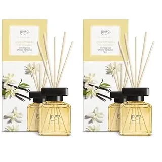 ipuro - Essentials Raumduft Soft Vanilla 50ml | Raumerfrischer mit Vanille, Sandelholz, Lakritz, Pfirsichblüte & Karamell Duft Aroma | Diffuser mit Stäbchen | Lufterfrischer für die Wohnung