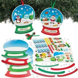 Famanu Bastelset Weihnachts-Schneekugeln - Set von 6