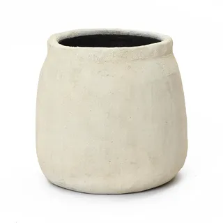 Hometopia Blumentopf Groß, Rund Übertöpfe Betonoptik für Außen & Innen, Massiver Pflanzkübel mit Drainage-Loch ideal für Wohnzimmer, Küche und Balkon (Beige, Ø42xH37 cm)