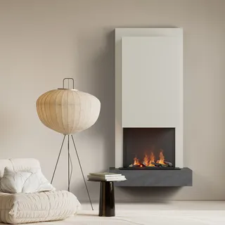 muenkel design Arco [Elektrokamin Opti-myst]: Galaxy (Schiefer dunkelgrau) - weiß