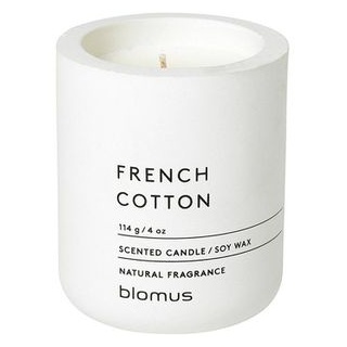Blomus Duftkerzen Fraga, S, French Cotton, 65649, Beton, Lily White, 8 x 6,5 cm, 114g