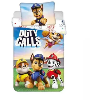 PAW PATROL Kinderbettwäsche Hunde Wäsche Set Bettbezug "Duty Calls" Wendebettwäsche 100×135cm, 100% Baumwolle