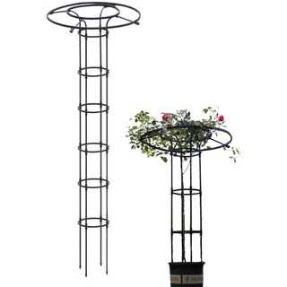 woyufen Rankhilfe Obelisk aus Eingebautes Stahlrohr mit Kunststoffbeschichtung, 210cm, Ranksäule witterungsbeständig freistehend f. Kletterpflanzen u. Rosen
