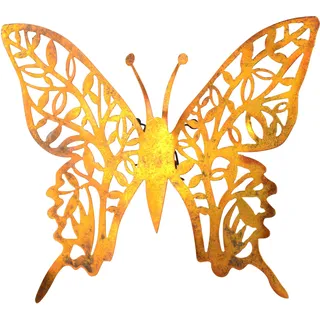 Wanddekoobjekt PAJOMA "Wanddekoration", gold, B:58cm H:50cm T:5cm, Metall, Wanddekoobjekte, Großer Schmetterling in gold