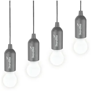 Skandika Campinglampe Narvik | 4er Set, LED Lampe, Pull Light, batteriebetrieben