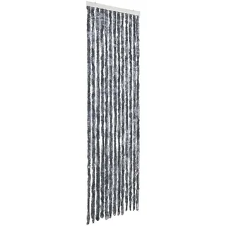 vidaXL Insektenschutz Vorhang Flauschvorhang Plüschvorhang Türvorhang Fadenvorhang Fliegenschutz Wohnwagen Camping Silbern 56x200cm Chenille
