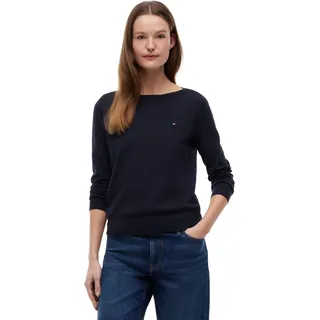 Tommy Hilfiger Damen Pullover Co Jersey Stitch Sweater U-Boot-Ausschnitt - L