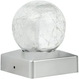 Hi LED Solar Zaun Leuchte Glas, Kunststoff 10x10cm 10 LEDs weiß