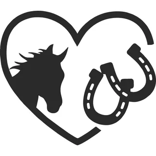 Skins4u Autoaufkleber Wandtattoo Pferd Herz Hufeisen Wunschtext Wunschname optional Autosticker, Anhänger, Türen Möbel Wände, verschiedene Größen individuell selbst gestalten (Pferd mit Herz)