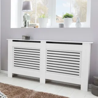 FineBuy Heizkörperverkleidung 112 cm Weiß Matt Lackiert
