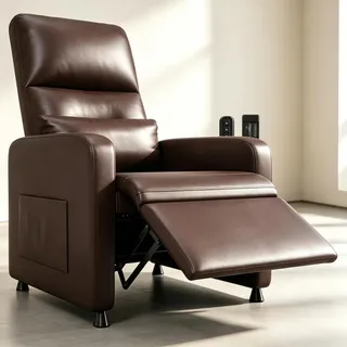 GarveeMore Elektrischer Relaxsessel Mit Massagefunktion & Heizung | 360° Drehbarer Fernsehsessel aus PU-Leder, Ergonomischer Schlafsessel mit Memory-Funktion & USB