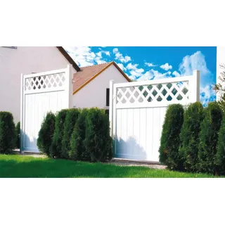 Zaunfeld Erlangen mit Rankgitter 90 x 180 cm – Sichtschutz aus Kunststoff, Anthrazit – Sichtschutzzaun – Zaun für Garten & Terrasse