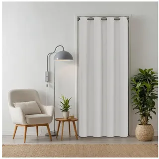 tinycurtains Türvorhang für alle gängigen Türgrößen, Thermovorhang (ohne Stange) Türgardine (1 St), Ösen, abdunkelnd, 100% Polyester, blickdicht weiß Purity 195x150cm Vorhang für Tür, Schrank & Fenster weiß 150 cm x 195 cm