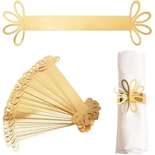 PYRUVAE 20 Stücks Serviettenringe - Serviettenring Set Papierdekorationen Serviettenschnallen Halter Tischdekoration für Hochzeit, Hotel, Party Deko, Ramadan, Bankett